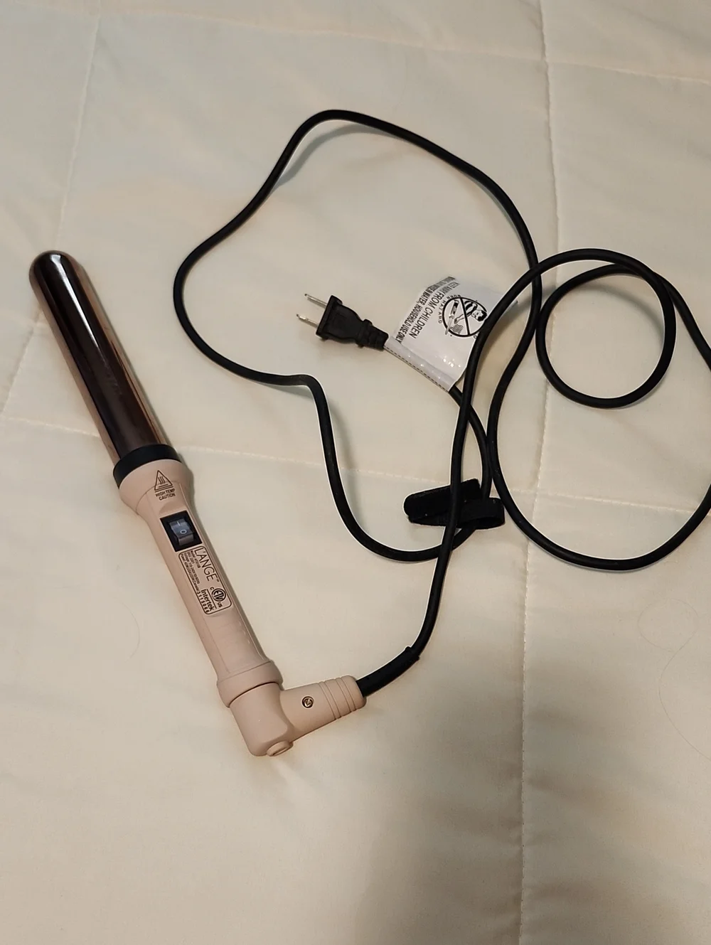 Lange Blush and Black Corded Curling Wand